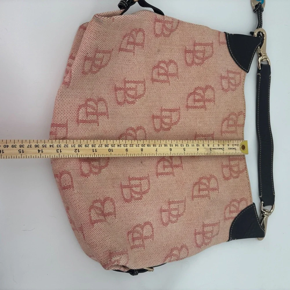 Pink jacquard tote purse Dooney & bourke duck charm monogram quiet luxury preppy